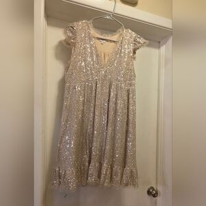 Sequin V-Neck Dress